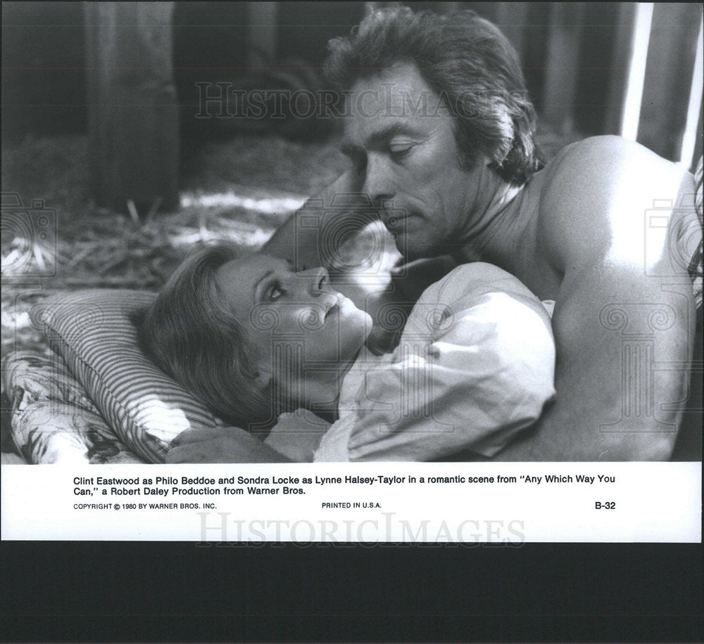 1980 Press Photo Clint Eastwood Sondra Locke Any Which Way You Can - Historic Images