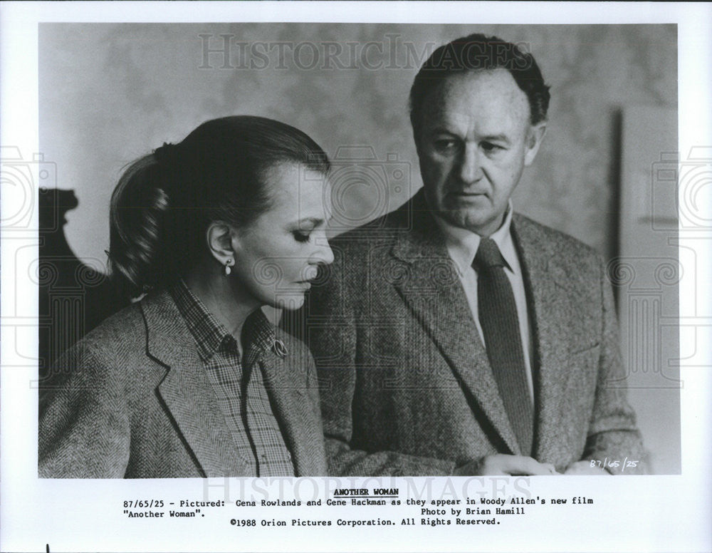 1988 Press Photo Another Woman Gena Rowlands Gene Hackman Woody Allen - Historic Images