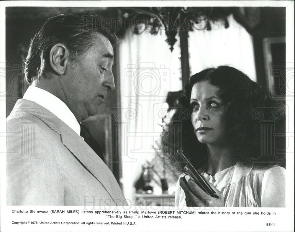 1978 Press Photo The Big Sleep Sarah Miles Robert Mitchum Philip Marlowe - Historic Images