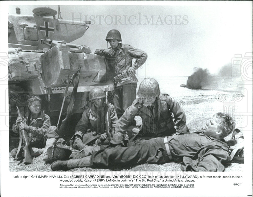 1980 Press Photo The Big Red One Mark Hamill Robert Carradine Bobby Dicicco - Historic Images