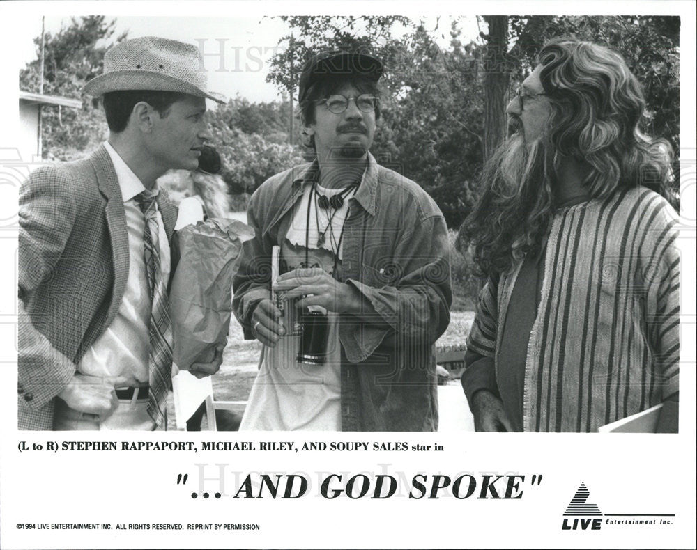 1994 Press Photo And God Spoke Stepen Rappaport Michael Riley Soupy Sales - Historic Images