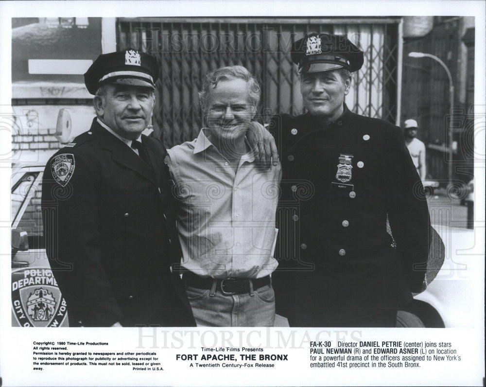 1980 Press Photo Fort Apache, The Bronx Daniel Petrie Paul Newman Edward Asner - Historic Images