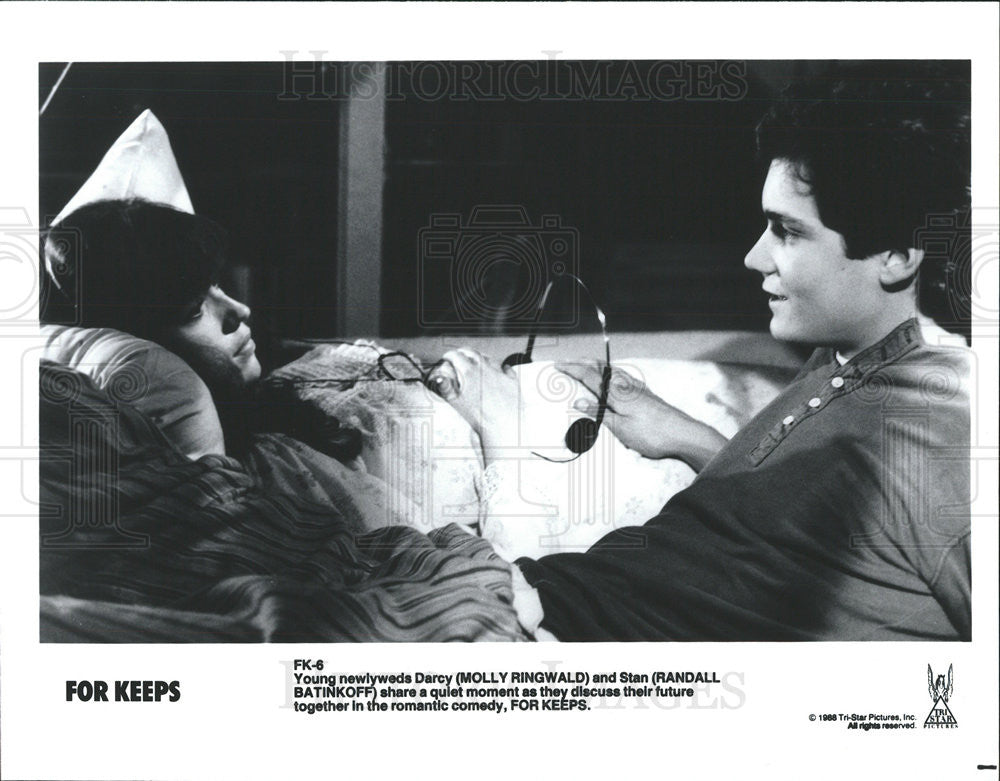 1988 Press Photo Molly Ringwald And Randall Batinkoff In &quot;For Keeps&quot; - Historic Images