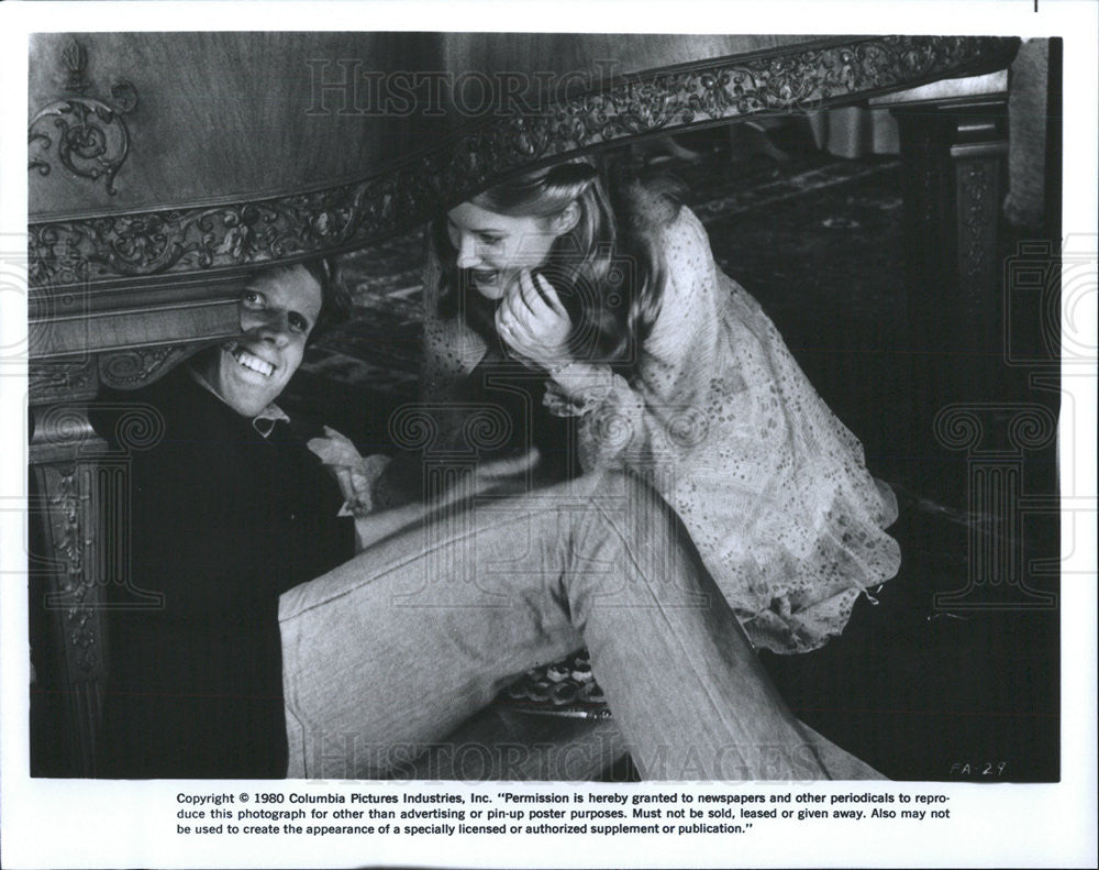 1980 Press Photo Gary Busey and Annette O'Toole in "Foolin' Around" - Historic Images