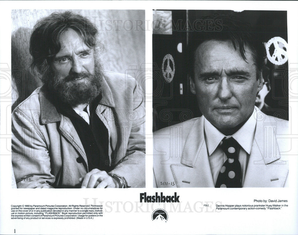 1990 Press Photo Dennis Hopper Flashback - Historic Images