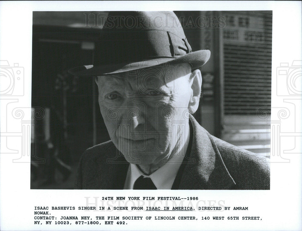 1986 Press Photo Isaac Bashevis Singer In America - Historic Images