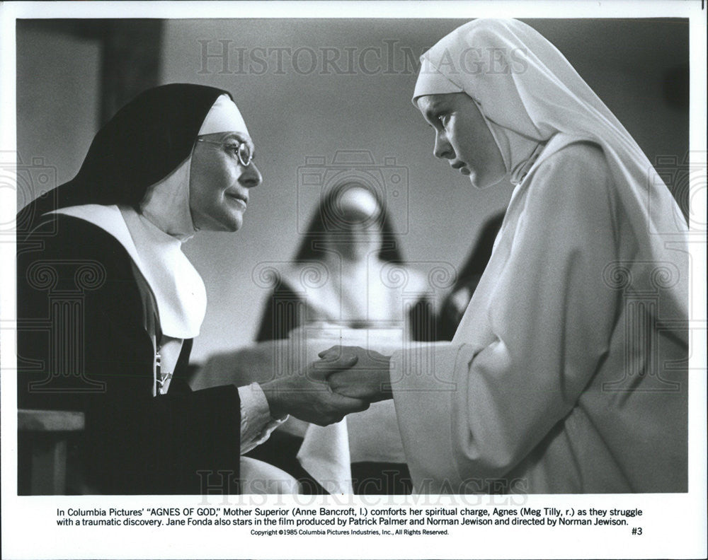 1985 Press Photo Anne Bancroft Meg Tilly Agnes Of God - Historic Images