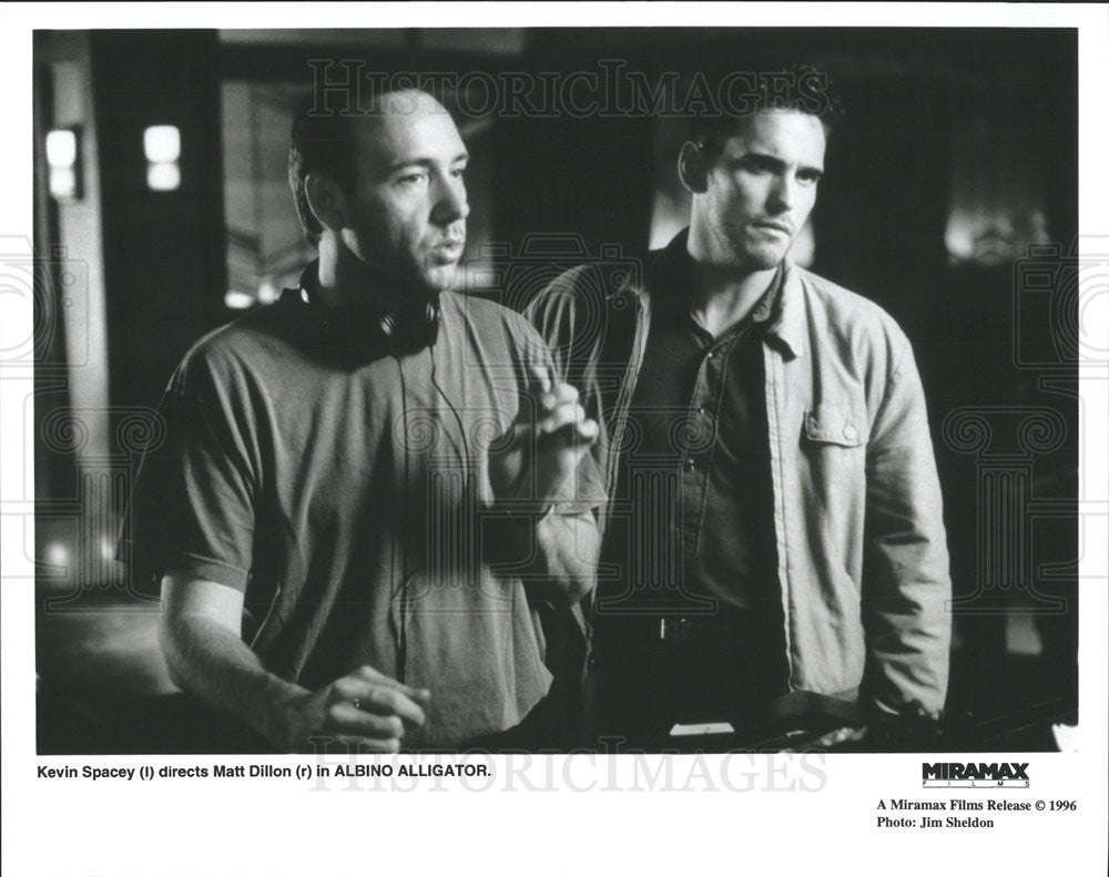 1996 Press Photo Kevin Spacey Director Matt Dillon Albino Alligator - Historic Images