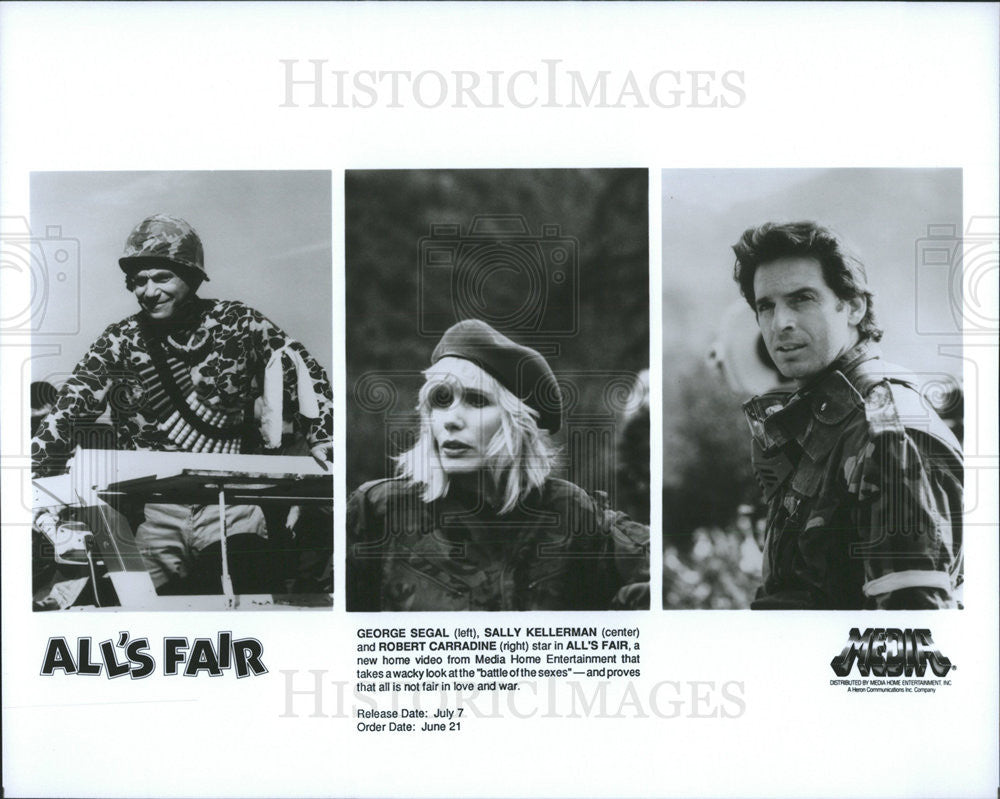 1989 Press Photo George Segal Sally Kellerman Robert Carradine All&#39;s Fair - Historic Images