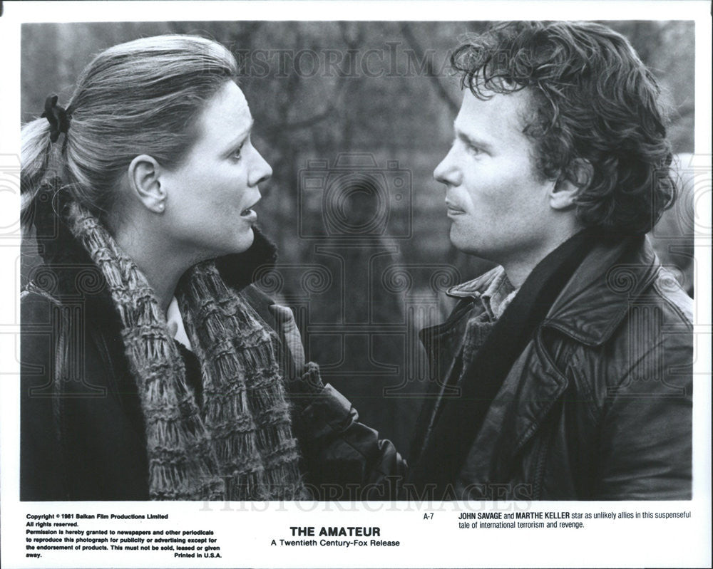 1981 Press Photo John Savage &amp; Marthe Keller In The Amateur - Historic Images