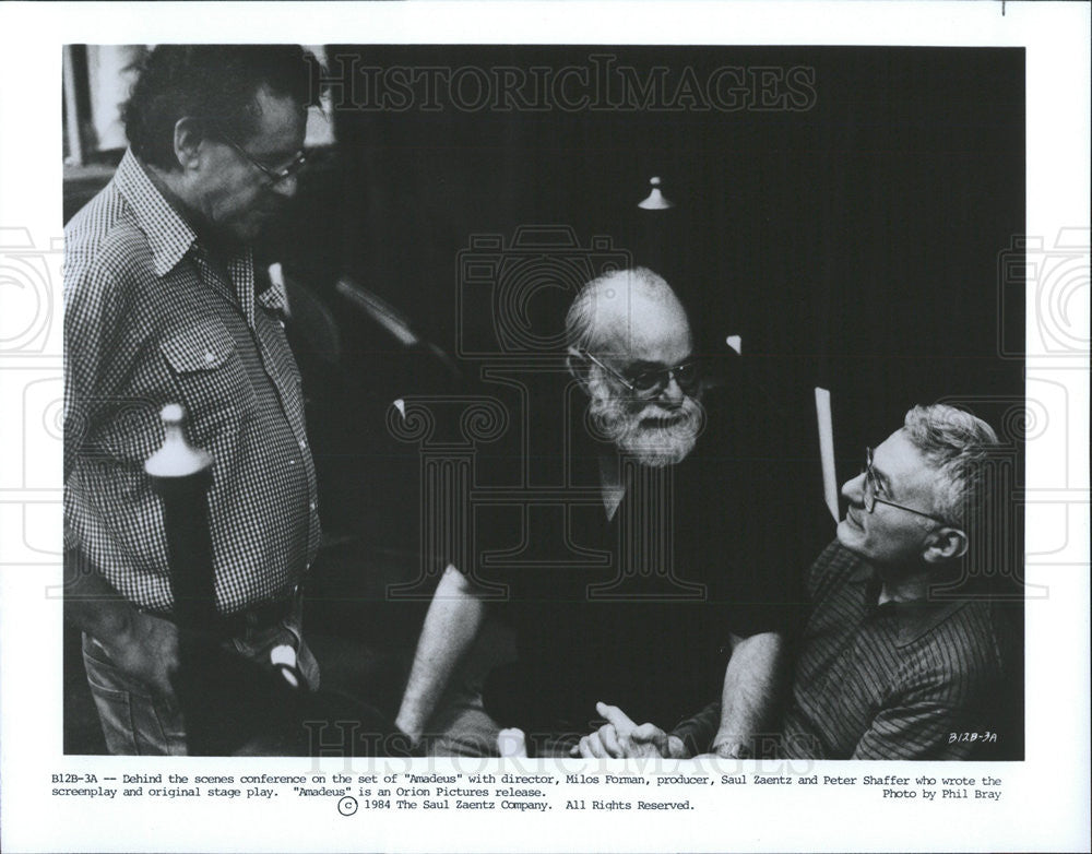 1984 Press Photo &quot;Amadeus&quot; Director Milos Forman, Producer Saul Zaentz - Historic Images