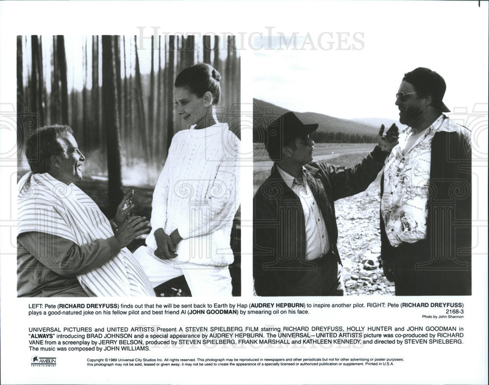 1989 Press Photo Richard Dreyfuss &amp; John Goodman Star In Always - Historic Images