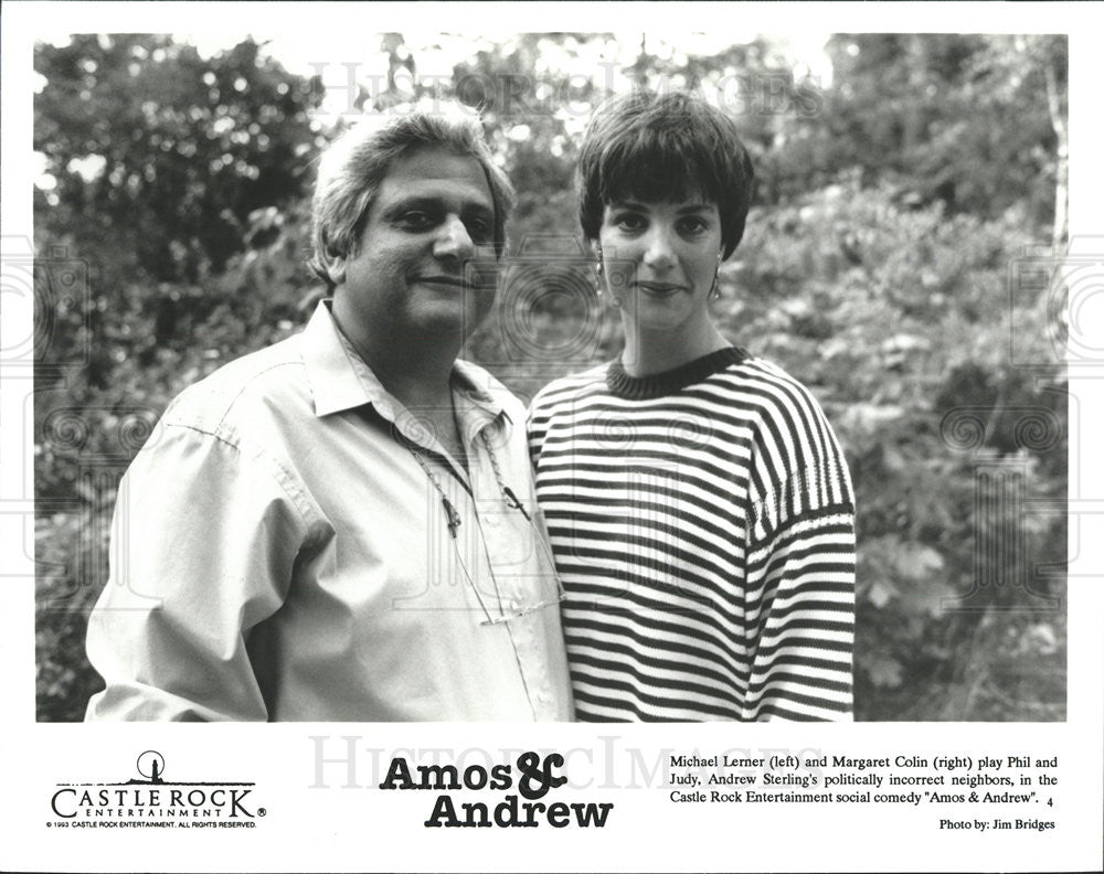 1993 Press Photo Michael Lerner &amp; Margaret Colin Star In Amos &amp; Andrew - Historic Images