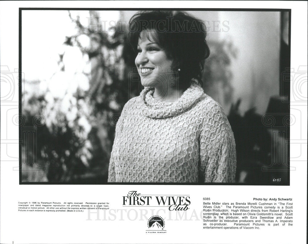 1996 Press Photo Bette Midler Stars In The First Wives Club - Historic Images