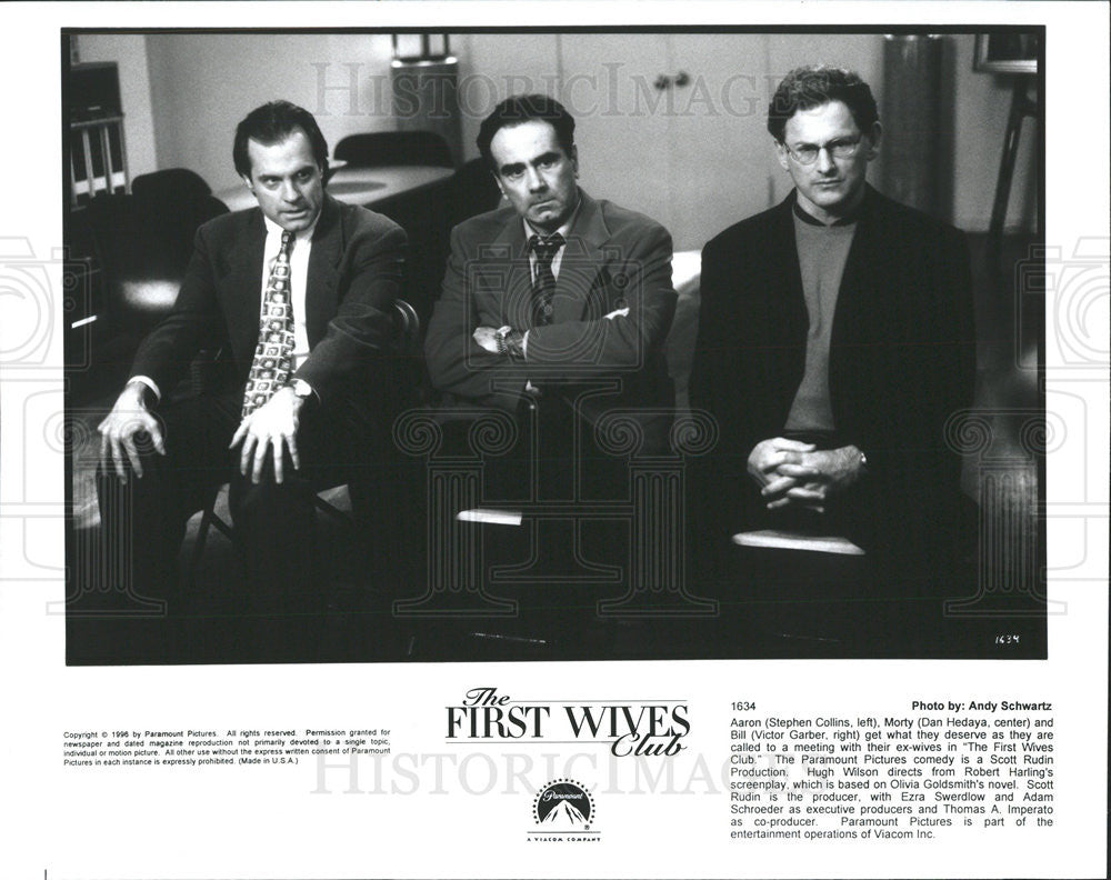 1996 Press Photo The First Wives Club Stephen Collins Dan Hedaya Victor Garber - Historic Images