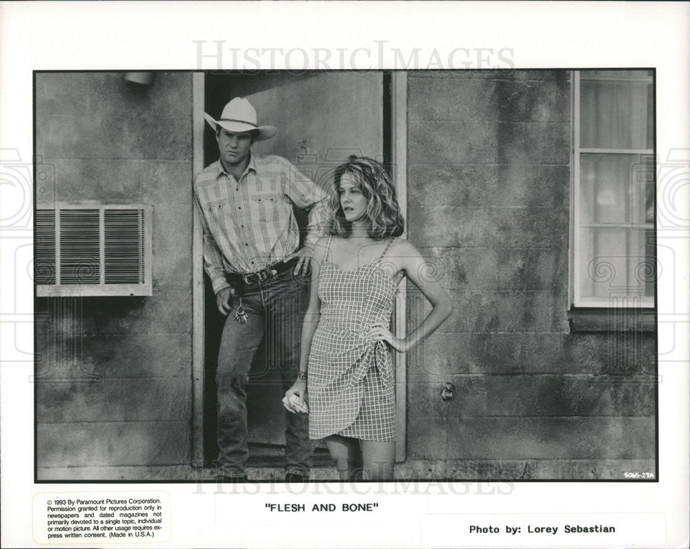 1993 Press Photo Dennis Quaid and Meg Ryan star in &quot;Flesh and Bone&quot; - Historic Images