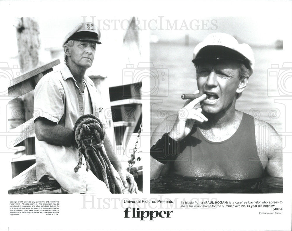 1996 Press Photo Paul Hogan stars in &quot;Flipper&quot; - Historic Images