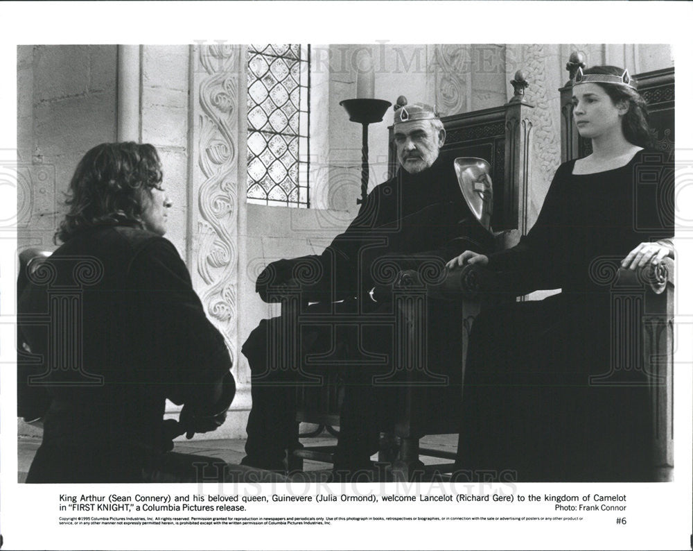 1995 Press Photo Sean Connery, Julia Ormond &amp; Richard Gere Star In First Knight - Historic Images