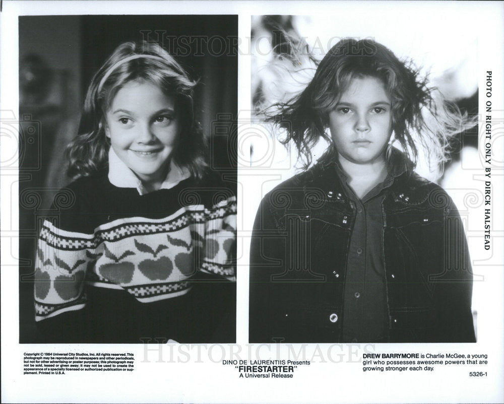 1984 Press Photo Drew Barrymore stars &quot;Firestarter&quot; - Historic Images