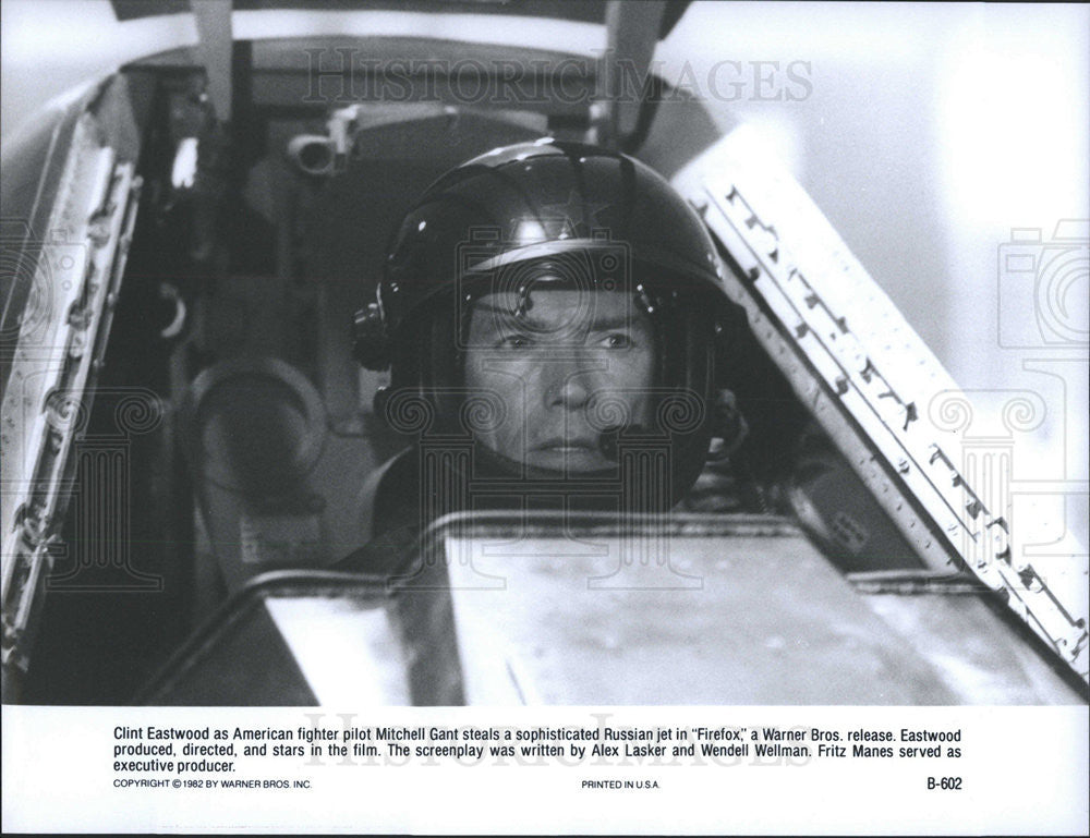 1982 Press Photo Clint Eastwood Stars As Fighter Pilot Mitchell Gant In Firefox - Historic Images