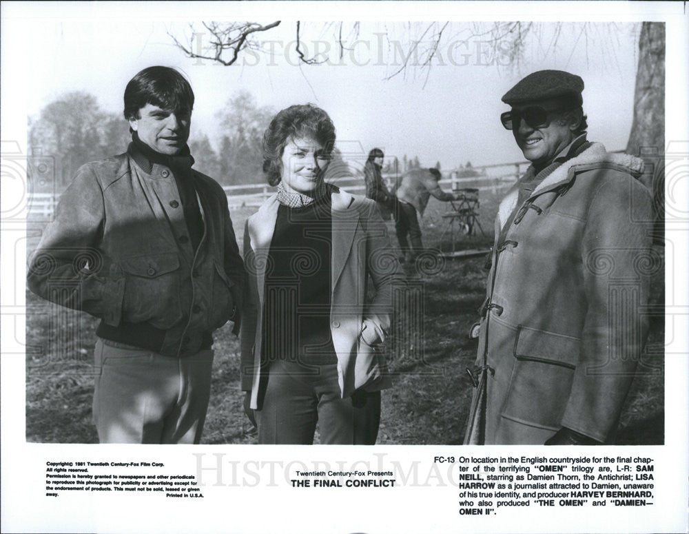 1981 Press Photo Sam Neill &amp; Lisa Harlow Star In the Final Conflict - Historic Images