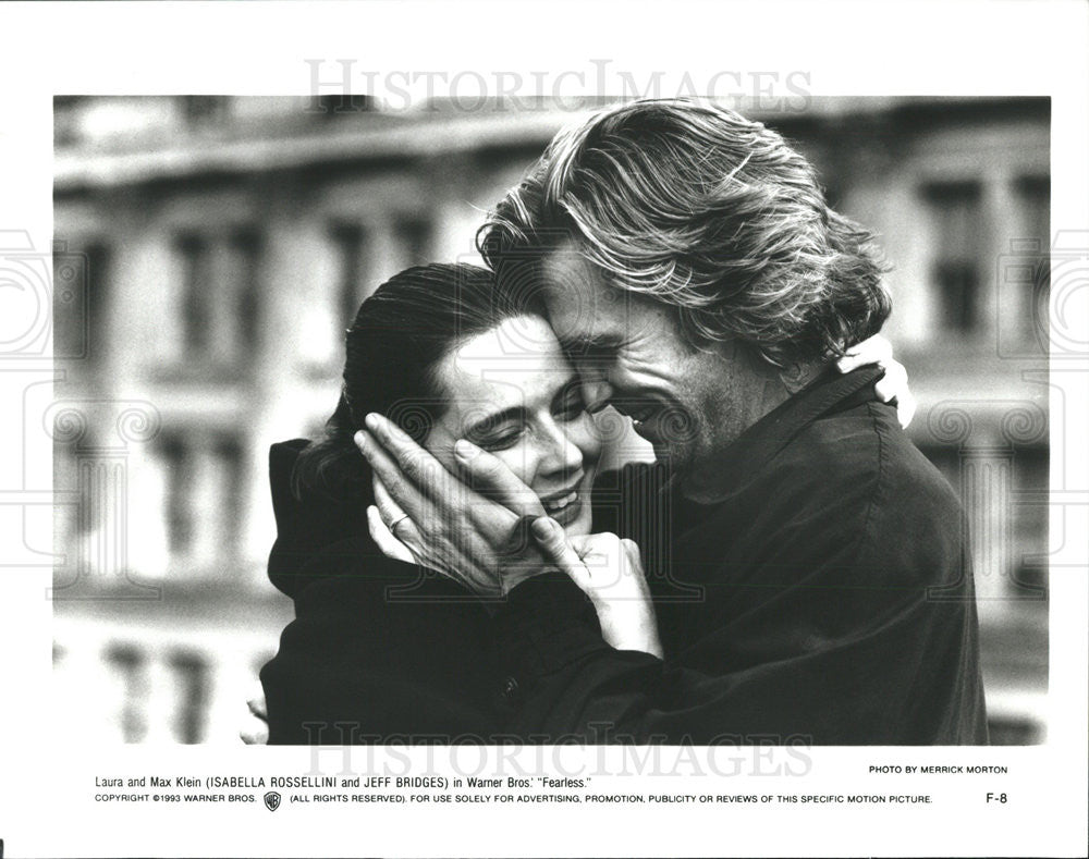 1993 Press Photo Isabella Rossellini and Jeff Bridges in &quot;Fearless&quot; - Historic Images