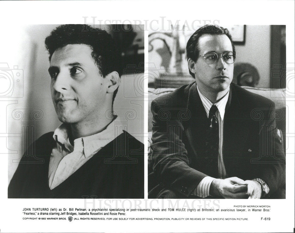 1993 Press Photo John Turturro and Tom Hulce star in &quot;Fearless&quot; - Historic Images