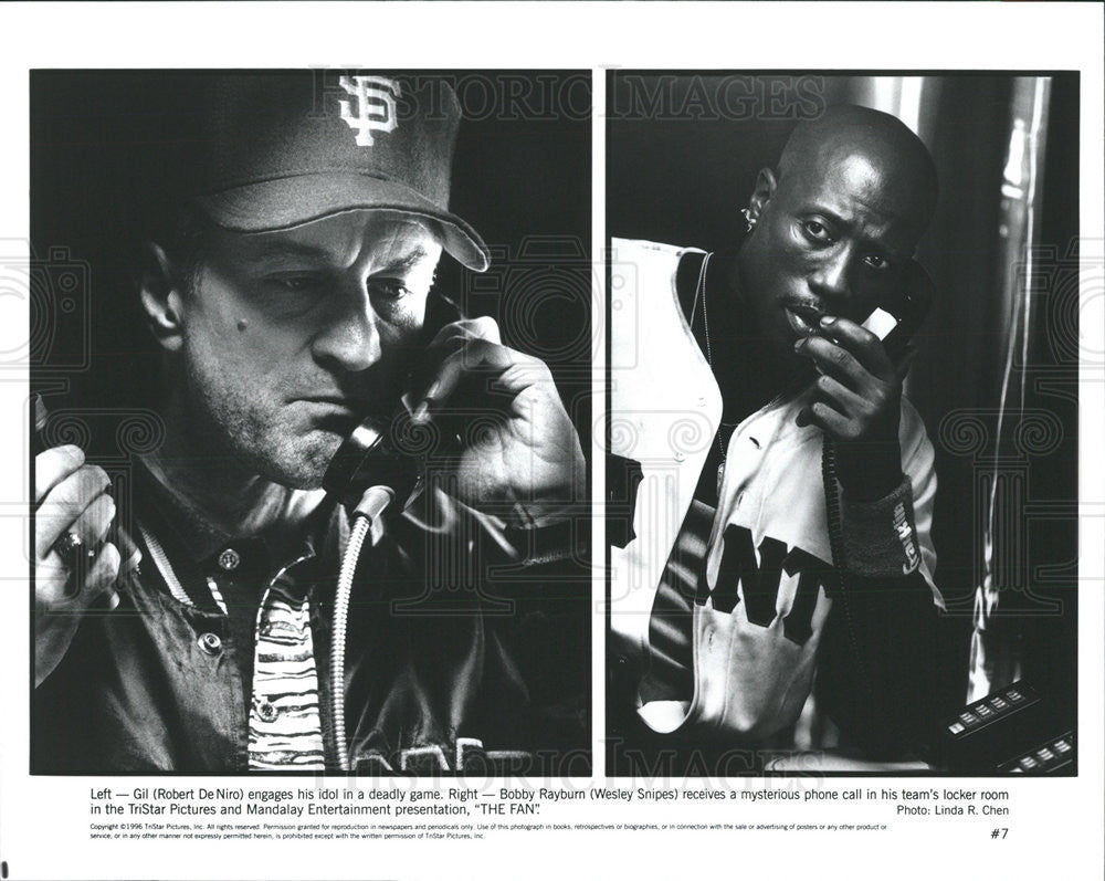 1996 Press Photo Robert De Niro and Wesley Snipes in &quot;The Fan&quot; - Historic Images