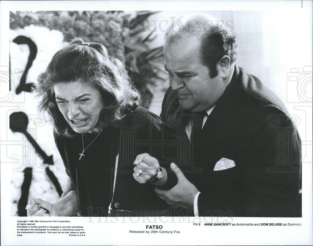 1980 Press Photo Anne Bancroft Actress Writer Director Dom Deluise Actor Fatso - Historic Images