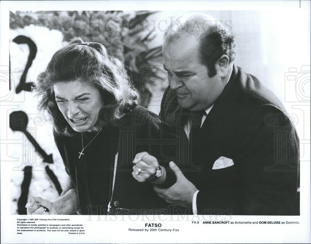 1980 Press Photo Anne Bancroft Actress Writer Director Dom Deluise Actor Fatso - Historic Images