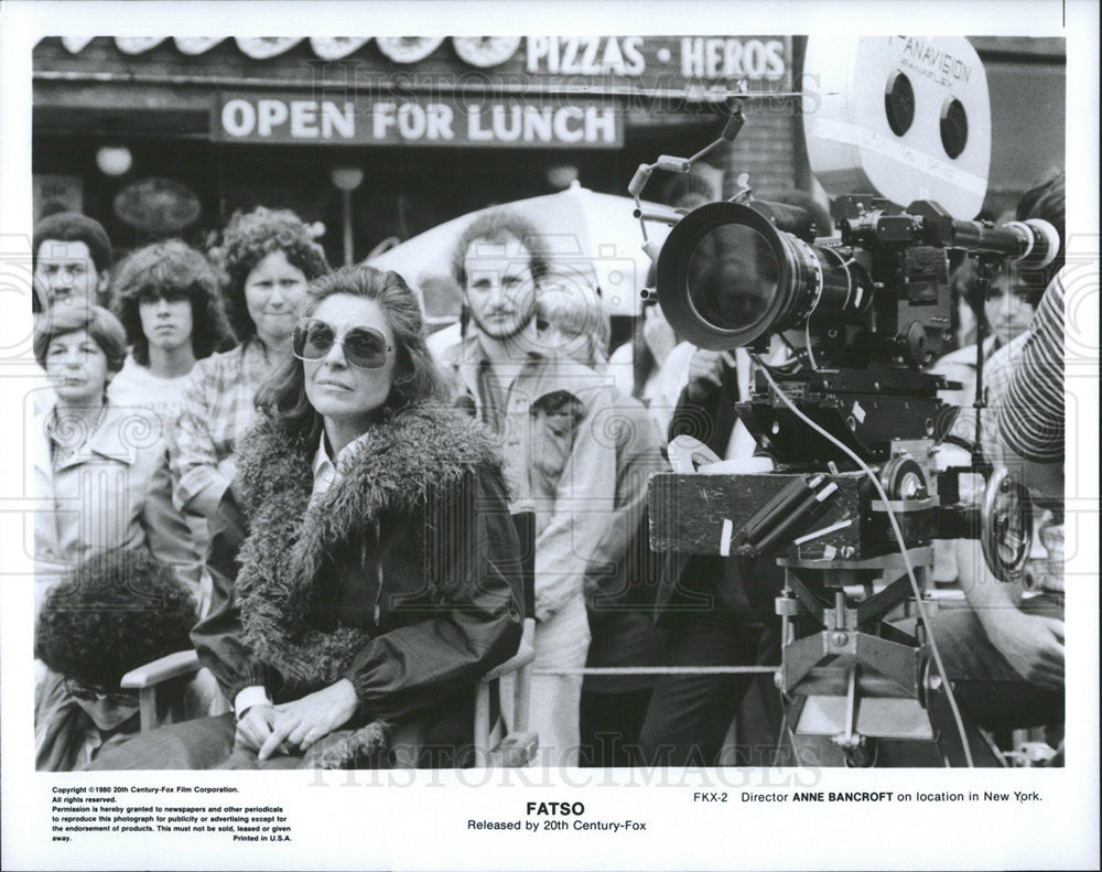 1980 Press Photo Anne Bancroft Actress Writer Director On Location Filming Fatso - Historic Images