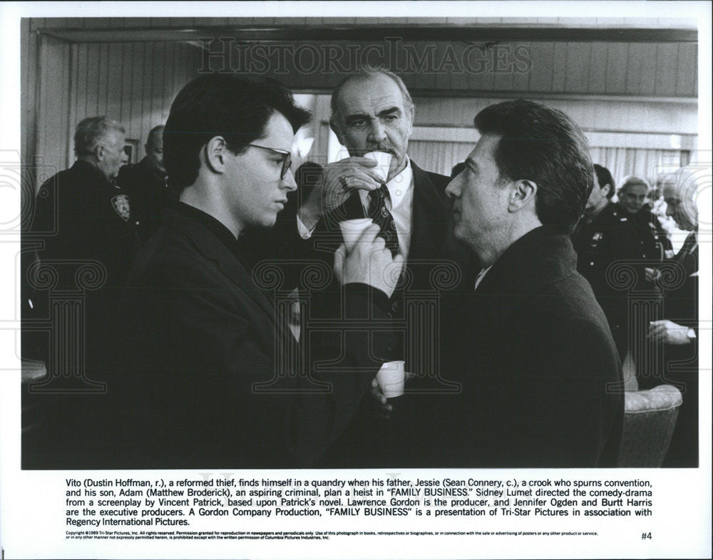 1989 Press Photo  Family Business Dustin Hoffman Sean Connery Matthew Broderick - Historic Images