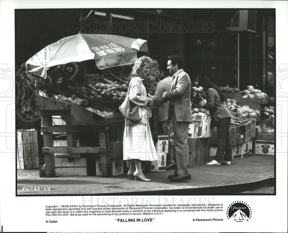 1984 Press Photo Robert De Niro and Meryl Streep in &quot;Falling In Love&quot; - Historic Images