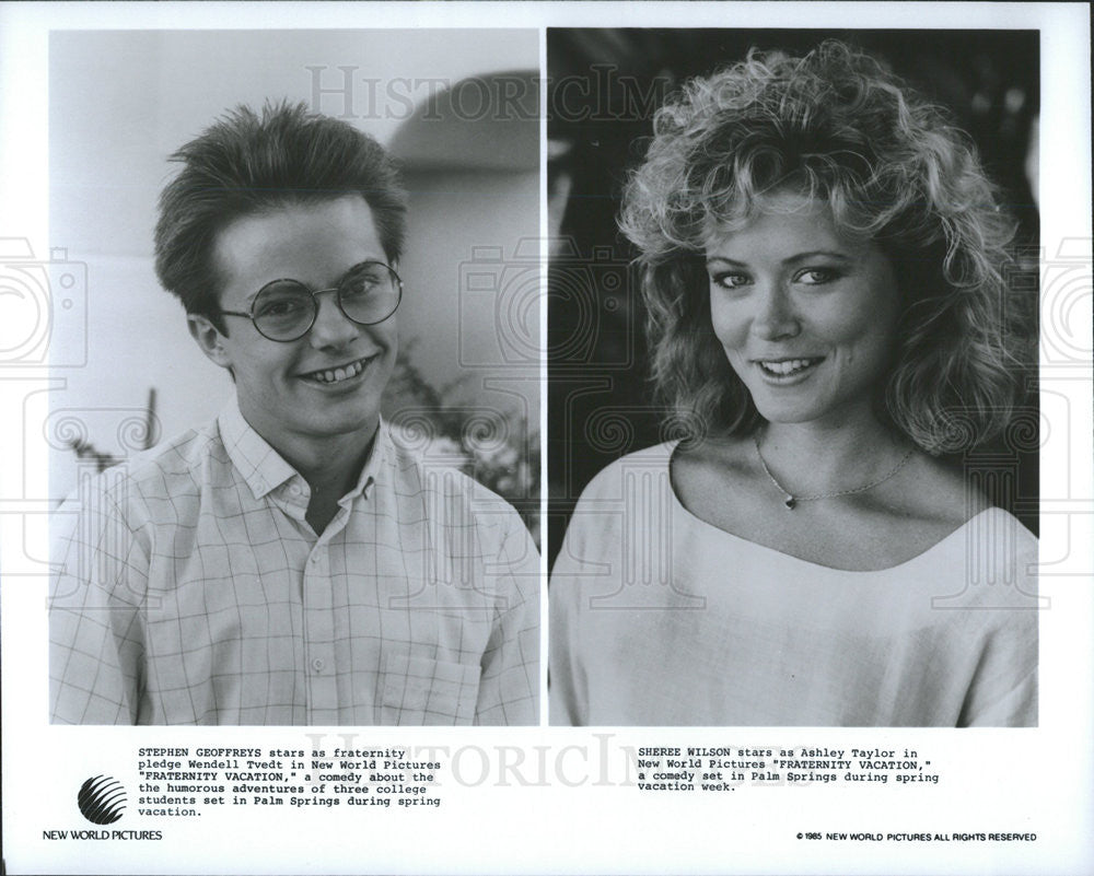 Sheree Wilson Actress Stephen Geoffreys Fraternity Vacation 1985 vintage  promo photo print - Historic Images