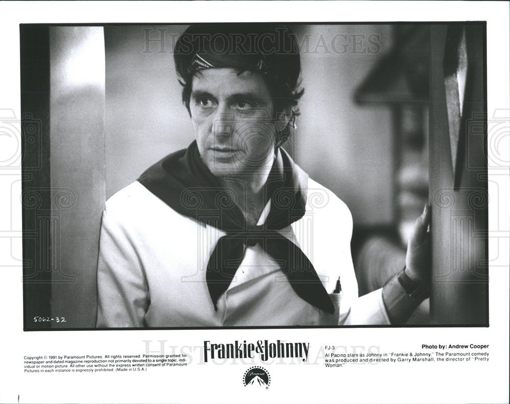 1991 Press Photo Al Pacino in &quot;Frankie &amp; Johnny&quot; - Historic Images