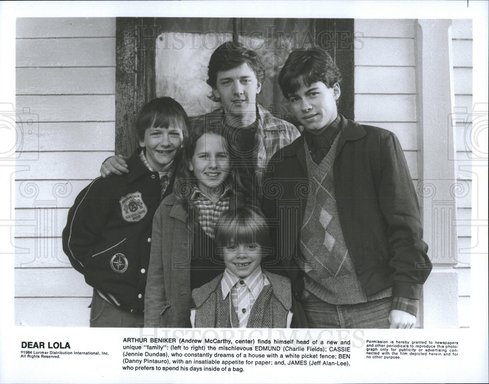 1984 Press Photo Film Dear Lola Andrew McCarthy Charlie Fields - Historic Images