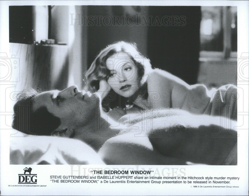 1986 Press Photo The Bedroom Window Film Steve Guttenberg Isabelle Huppert  Scene