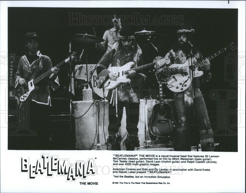 1981 Press Photo Beatlemania Movie Visual Musical Feature Film Beatles Band - Historic Images