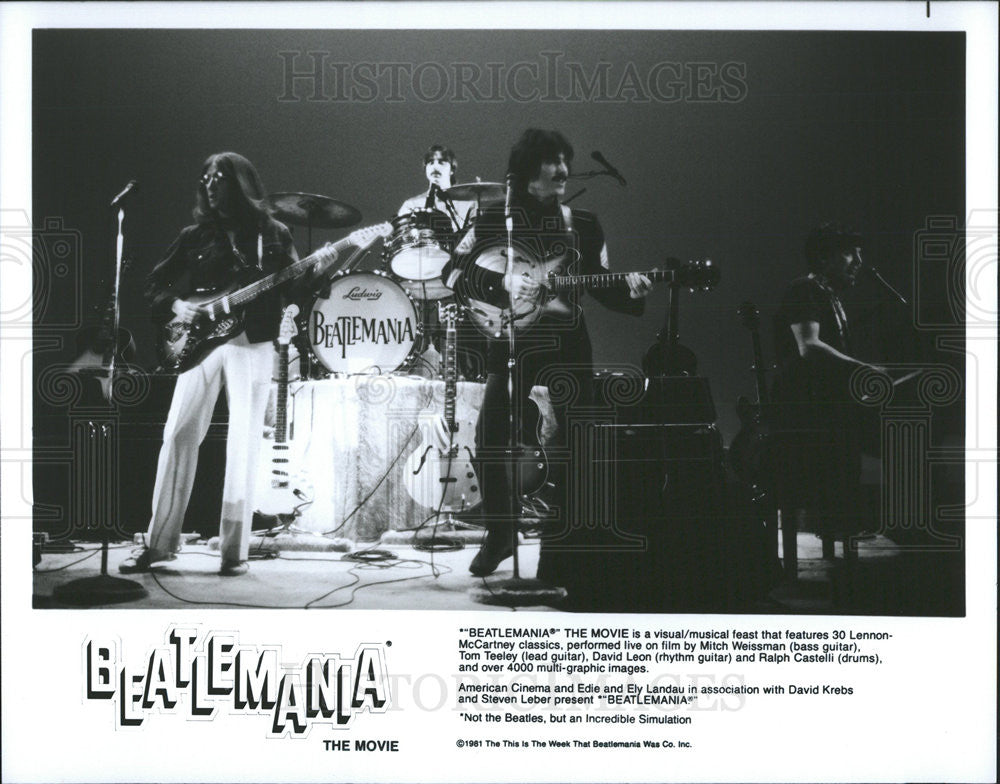 1981 Press Photo Beatlemania Movie Musical Feature Film Beatles Mitch Weissman - Historic Images