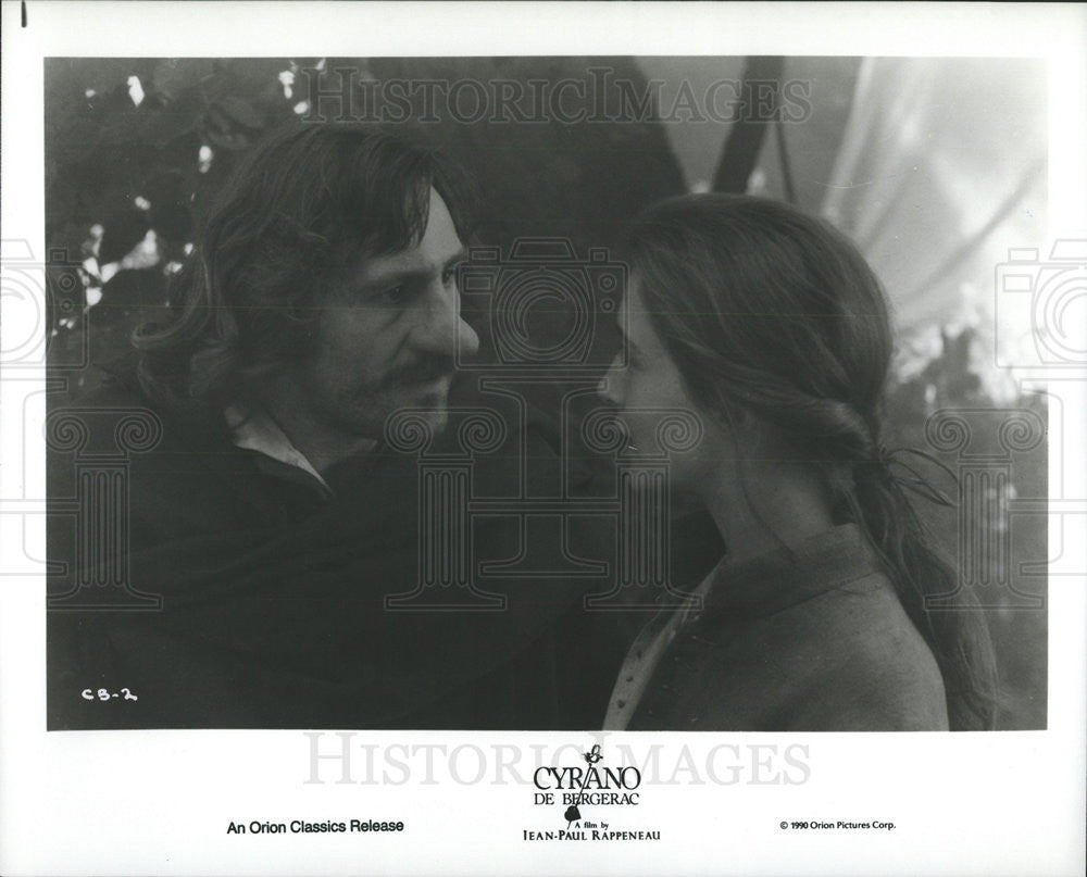 1990 Press Photo Gerard Depardieu Actor Anne Brochet Scene Cyrano De Bergerac - Historic Images