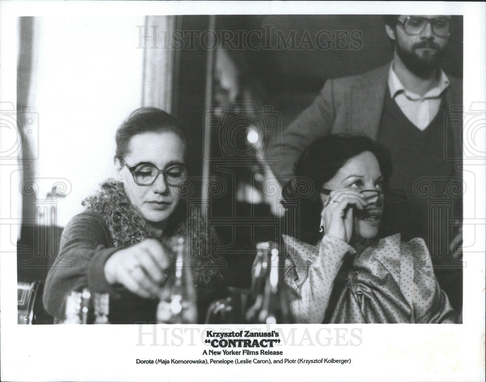 1980 Press Photo Maja Komorowska, Leslie Caron, Krzysztof Zanussi's "Contract" - Historic Images
