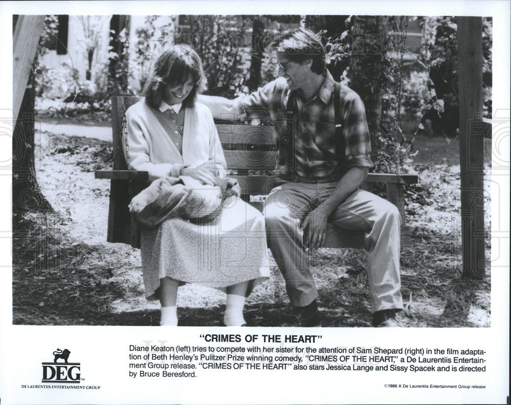 1986 Press Photo Crimes of the Heart Diane Keaton Sam Shepard - Historic Images