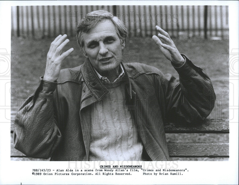 1989 Press Photo Alan Alda Stars In &quot;Crimes And Misdemeanors&quot; - Historic Images