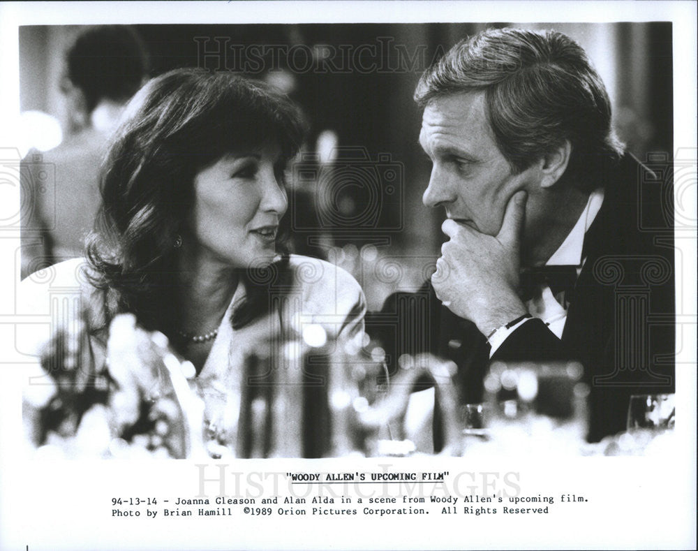 1989 Press Photo Joanna Gleason &amp; Alan Alda Star In Woody Allen&#39;s Upcoming Film - Historic Images