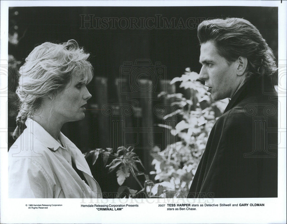 1989 Press Photo Tess Harper &amp; Gary Oldman Star In &quot;Criminal Law&quot; - Historic Images