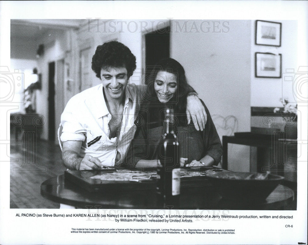 1980 Press Photo Al Pacino Actor Karen Allen Actress Cruising Movie Film - Historic Images