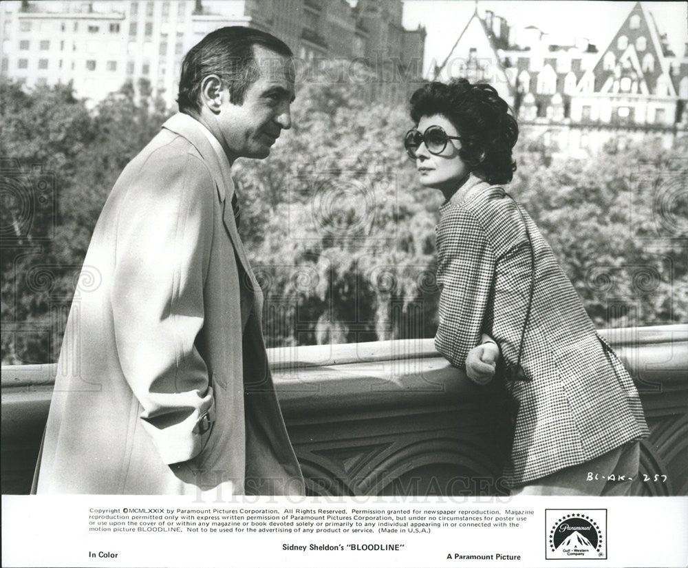 1979 Press Photo Ben Gazzara &amp; Audrey Hepburn In  &quot;Sidney Sheldon&#39;s Bloodline&quot; - Historic Images