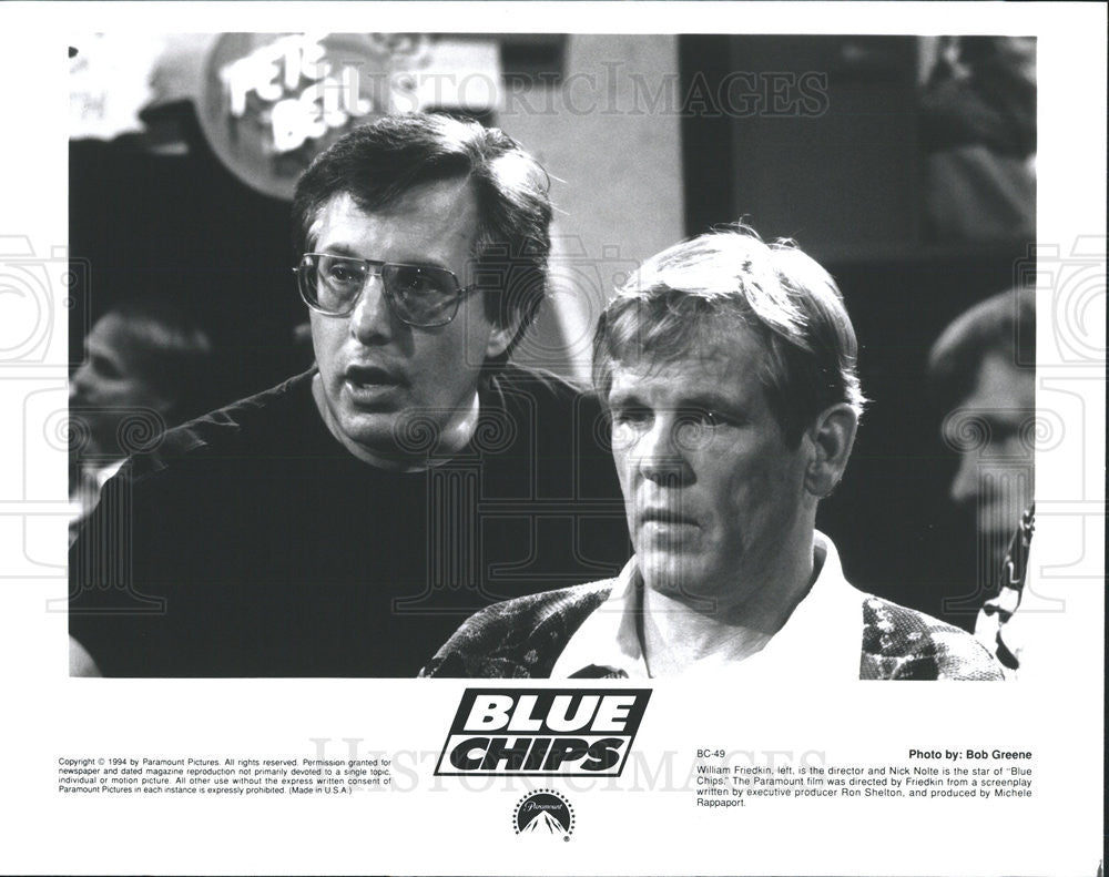 1994 Press Photo William Friedkin Director Nick Nolte Actor Blue Chips Movie Set - Historic Images