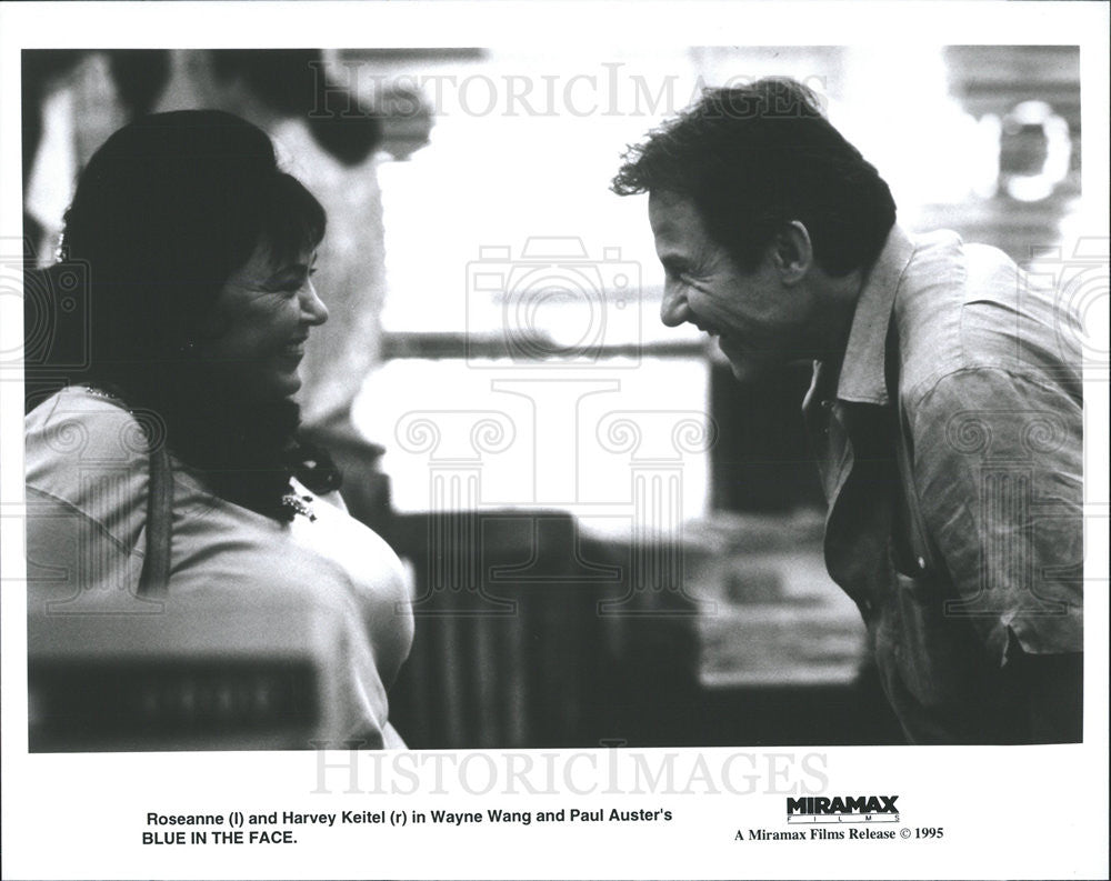 1995 Press Photo Roseanne Barr Actress Harvey Keitel Actor Blue In Face Comedy - Historic Images