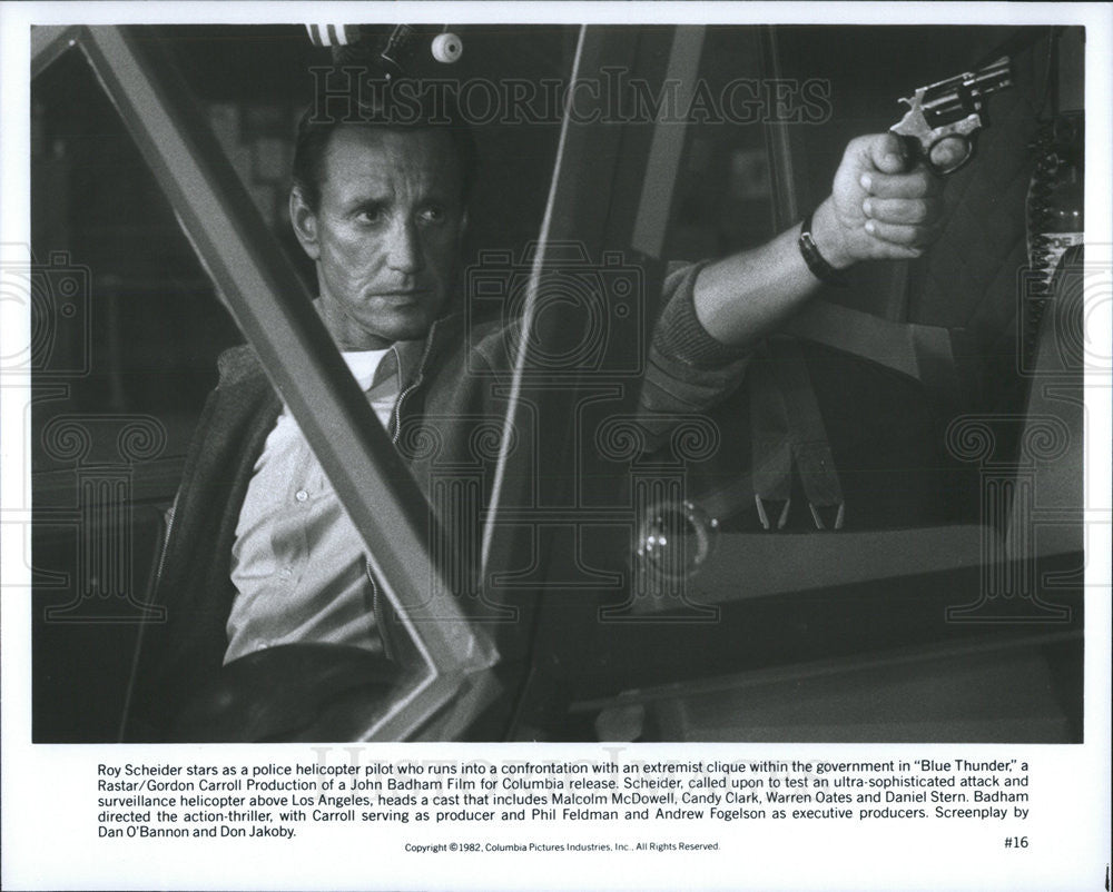 1982 Press Photo Roy Scheider Stars In &quot;Blue Thunder&quot; - Historic Images